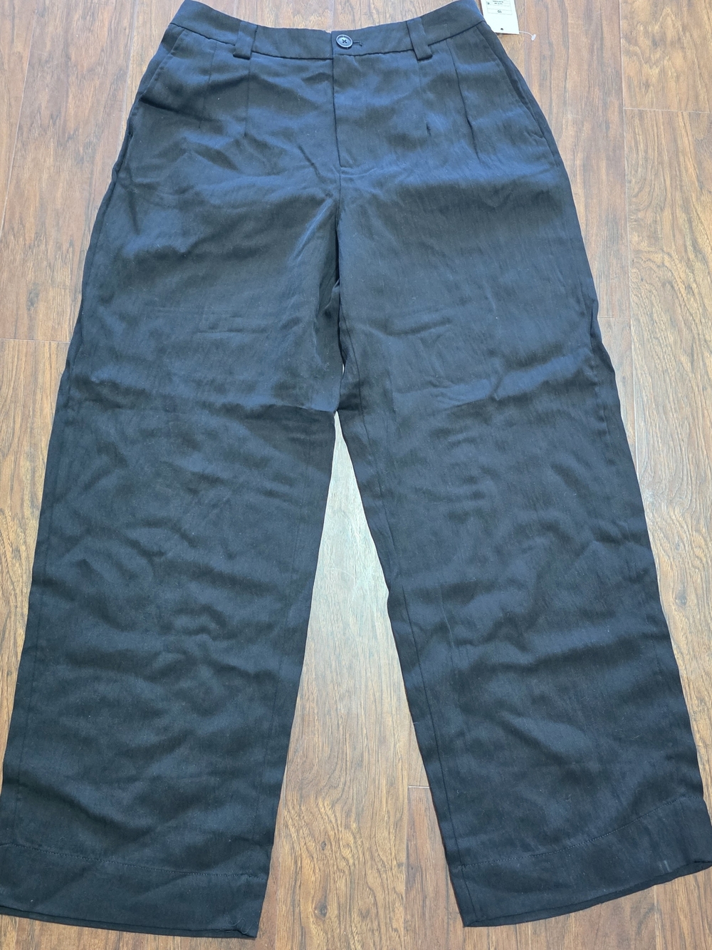 A New Day Women's High-Rise Straight Trousers, Black, Size 10.